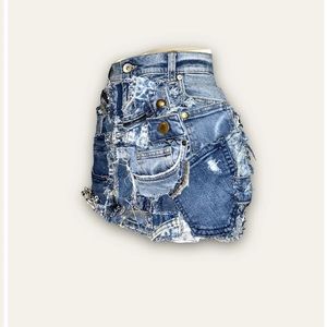 Custom MULTI DENIM Mini Skirt